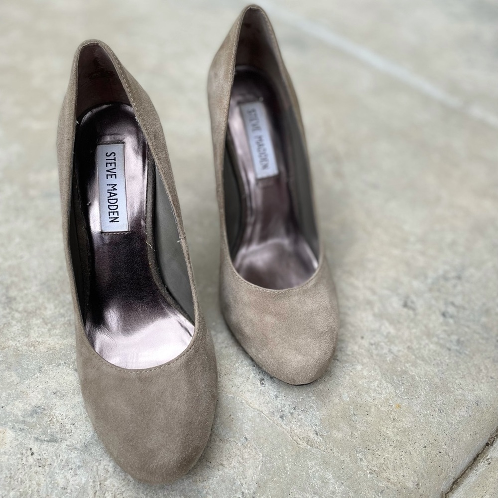 Steve Madden Suede Leather Pumps Nude 7.5M